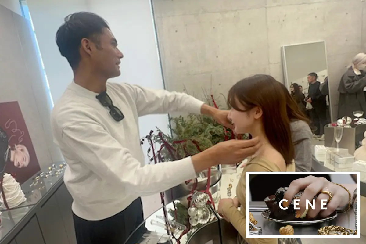 ドCENE（セネ）の原宿の店舗内にてコーディネート体験